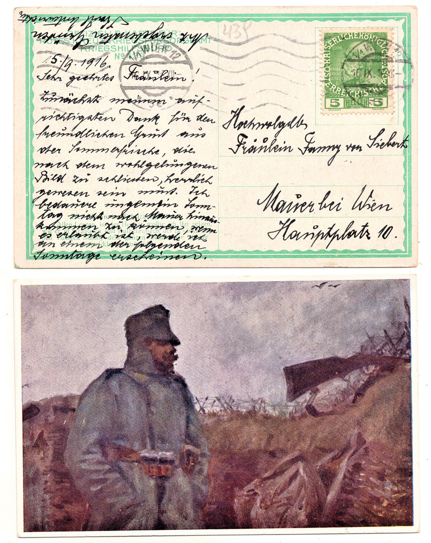 Cartolina antica Croce Rossa, Rotes Kreuz, Red Cross Nr. 439 der mann im schutzengraben