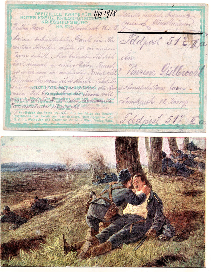 Cartolina antica Croce Rossa, Rotes Kreuz, Red Cross Nr. 634 kriegskameradschaft