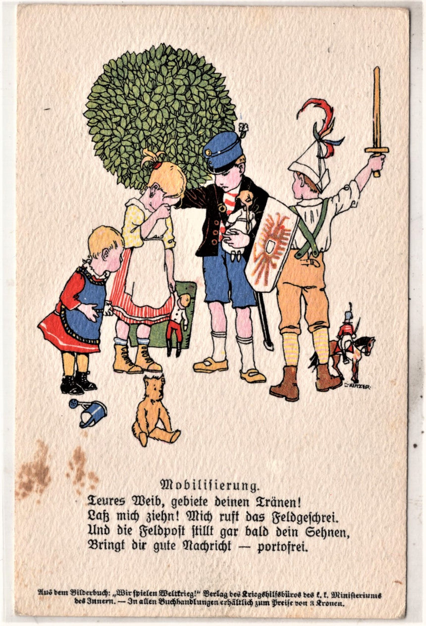 Cartolina antica Croce Rossa, Rotes Kreuz, Red Cross Nr. 74-1 mobilifierung