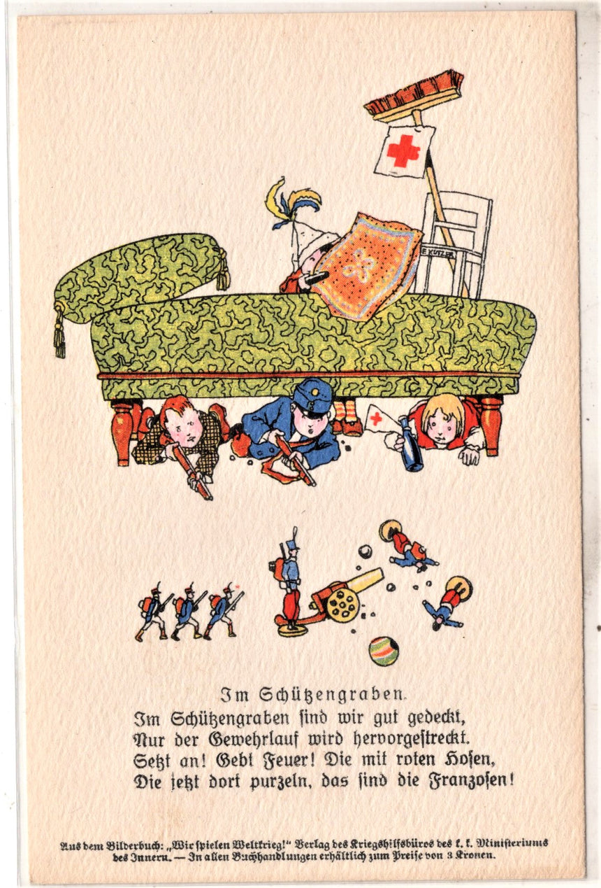 Cartolina antica Croce Rossa, Rotes Kreuz, Red Cross Nr. 74-6 im schussengraben