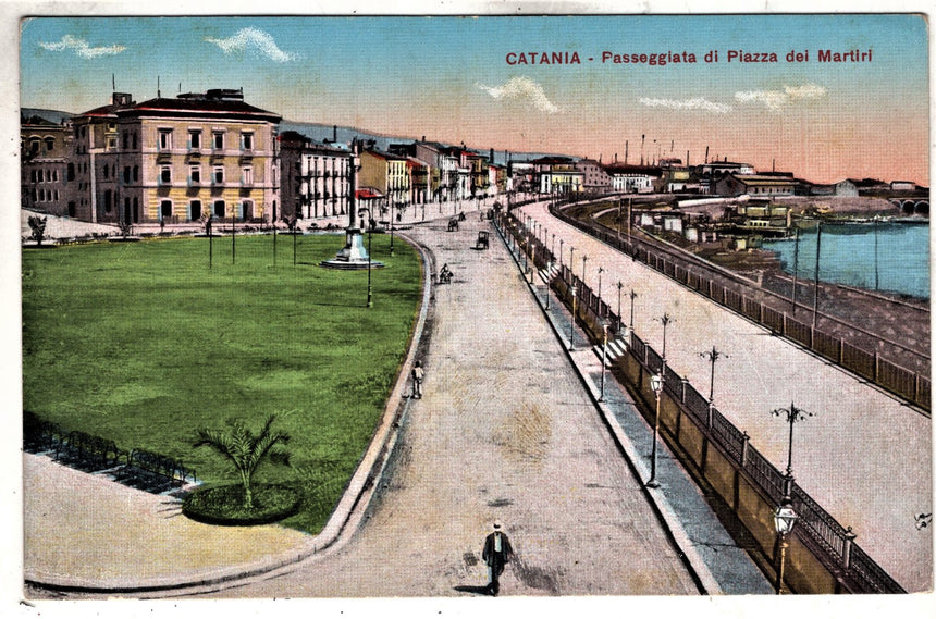 Cartolina antica Catania piazza dei Martiri