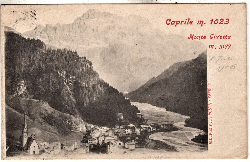 Cartolina antica Caprile monte Civetta  Belluno