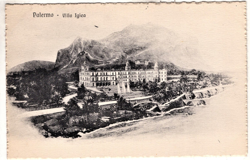 Cartolina antica Palermo villa Igiea