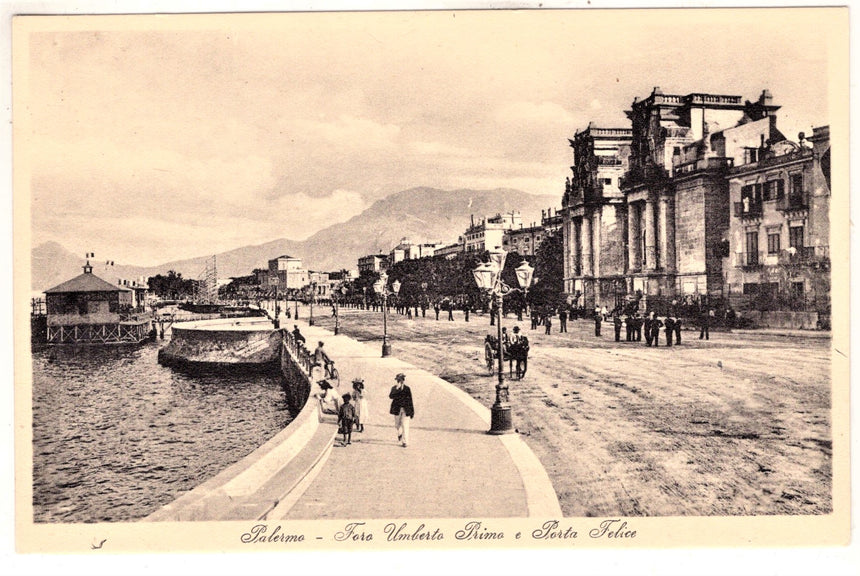 Cartolina antica Palermo foro Umberto I