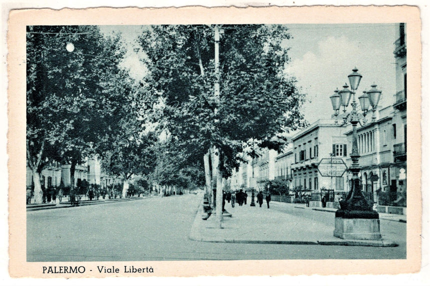 Cartolina antica Palermo viale Libertà