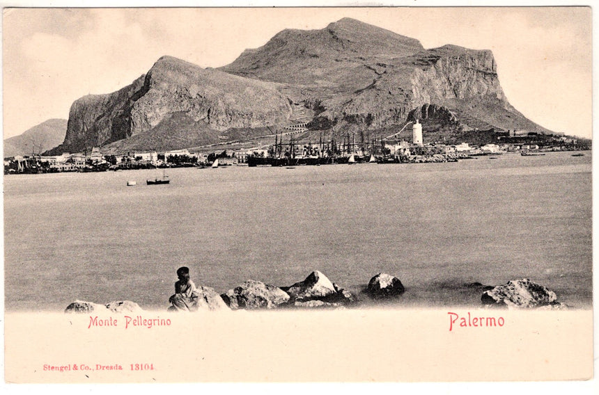 Cartolina antica Palermo monte Pellegrino