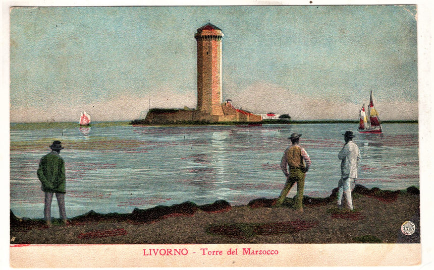 Cartolina antica Livorno Torre del Marzocco