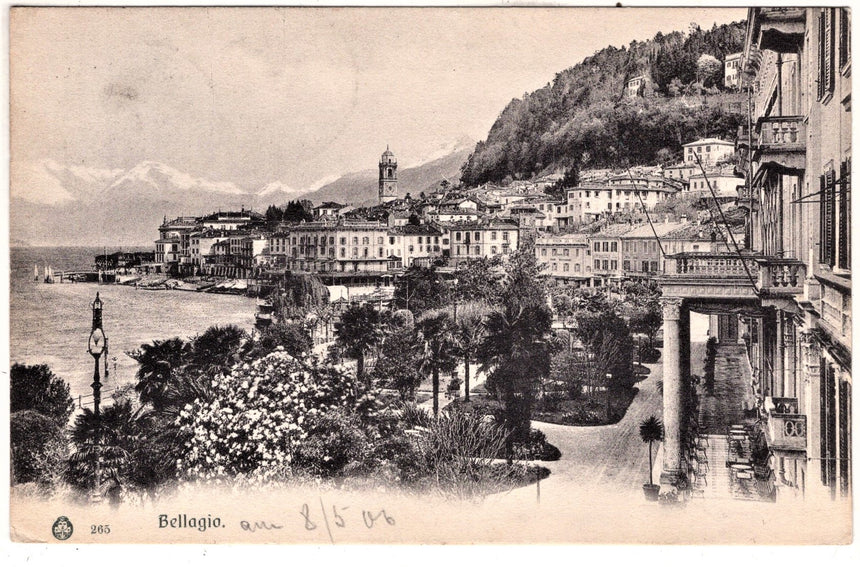 Cartolina antica Bellagio panorama