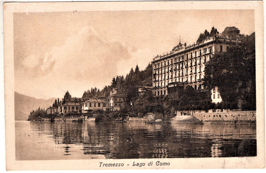 Cartolina antica lago di Como grand Hotel Tremezzo