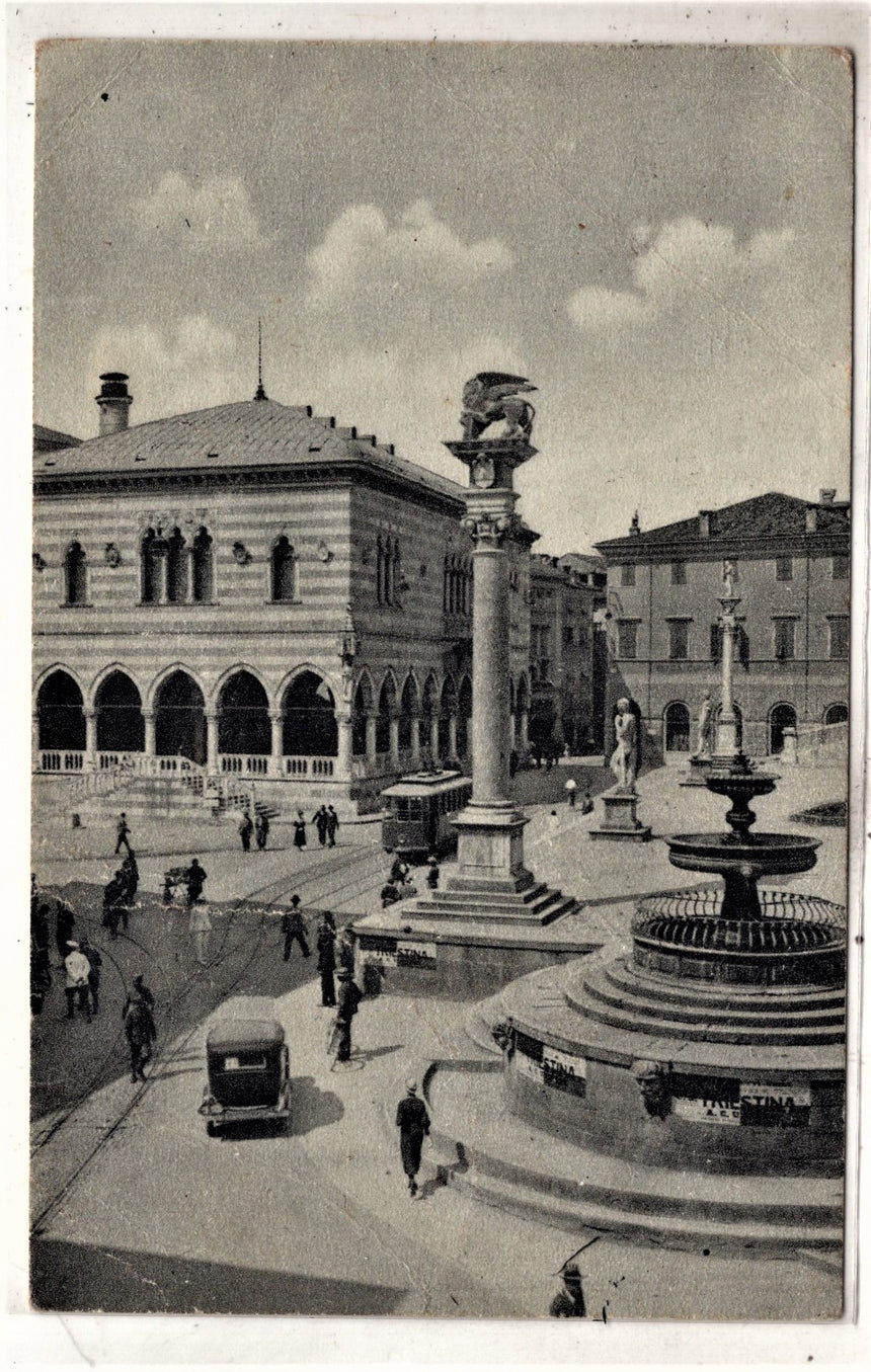 Cartolina antica Udine piazza V.Emanuele II