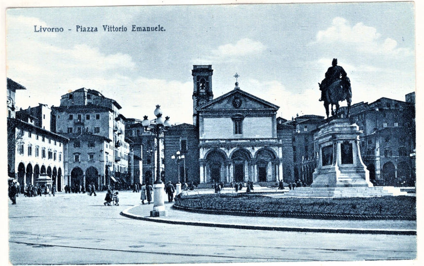 Cartolina antica Livorno piazza V.Emanuele