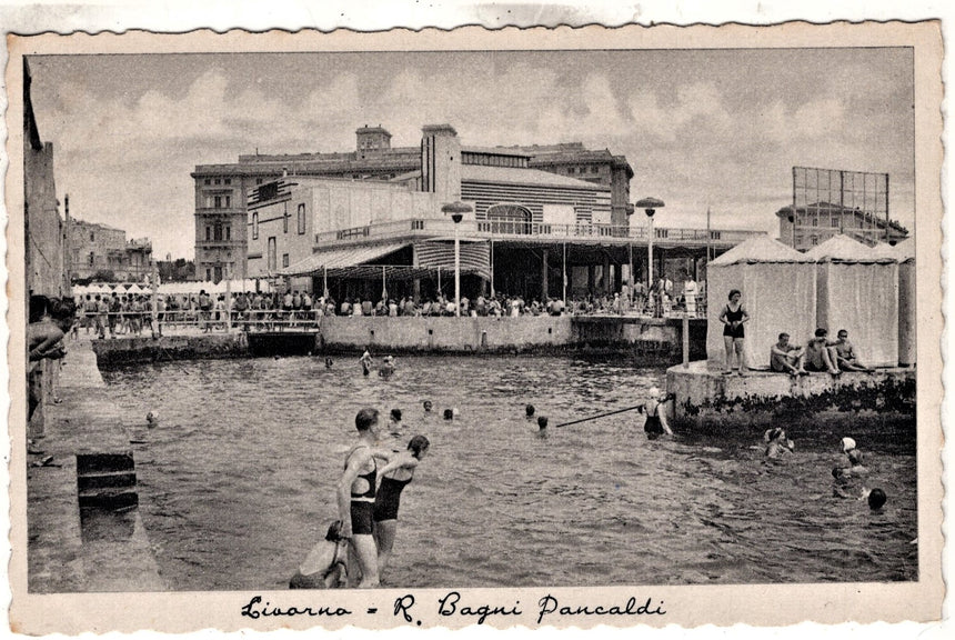 Cartolina antica Livorno Reggi bagni Pancaldi