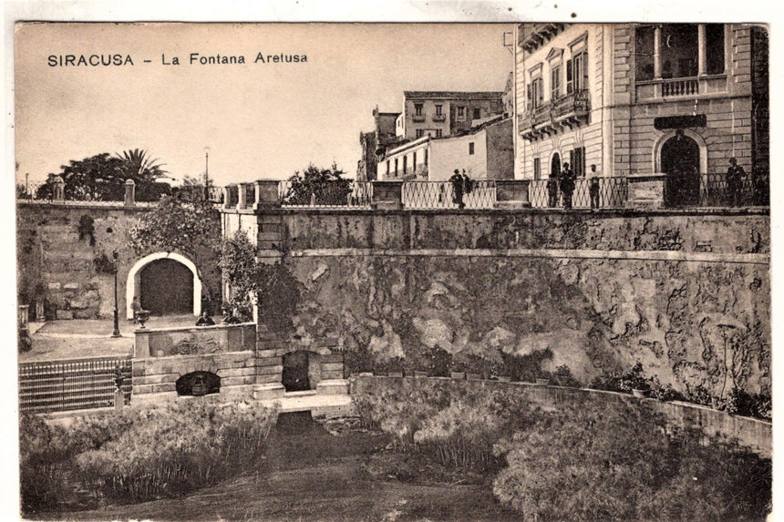 Cartolina antica Siracusa la fontana Aretusa