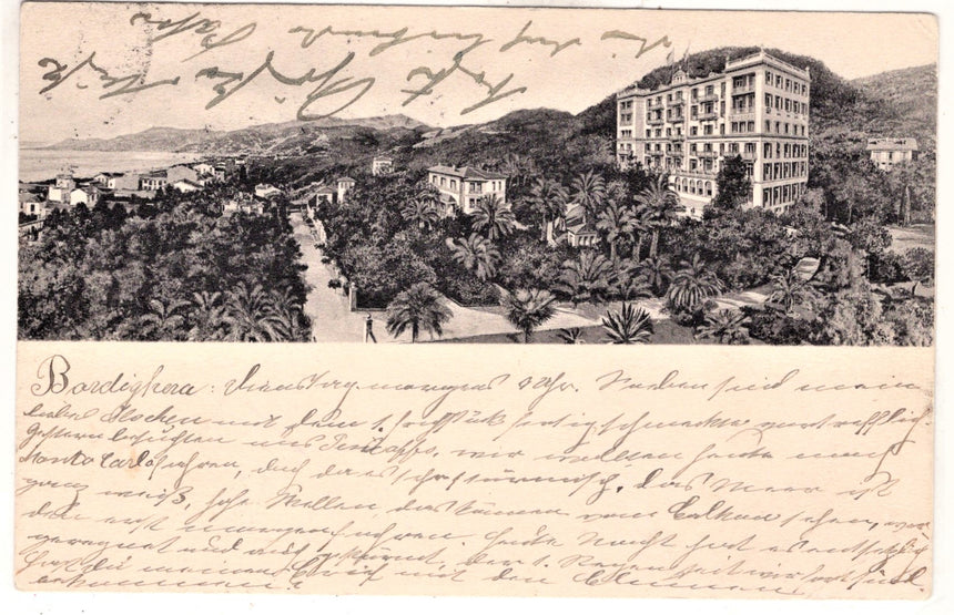 Cartolina antica Bordighera Hotel Belvedere