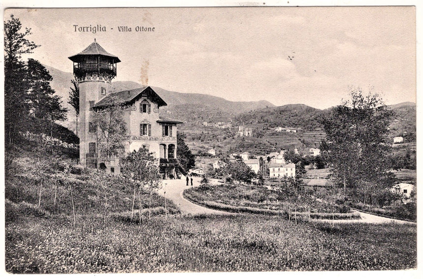 Cartolina antica Torriglia villa Ottone Genova