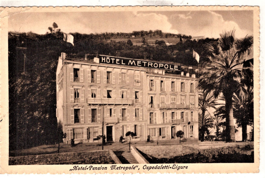 Cartolina antica Ospedaletti Ligure Hotel Metropole sped. da Germania