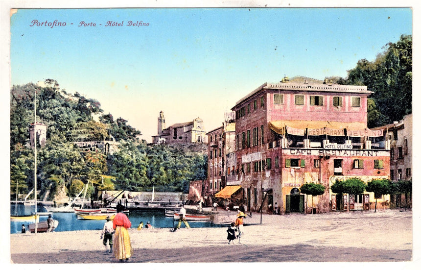 Cartolina antica Portofino Hotel Delfino