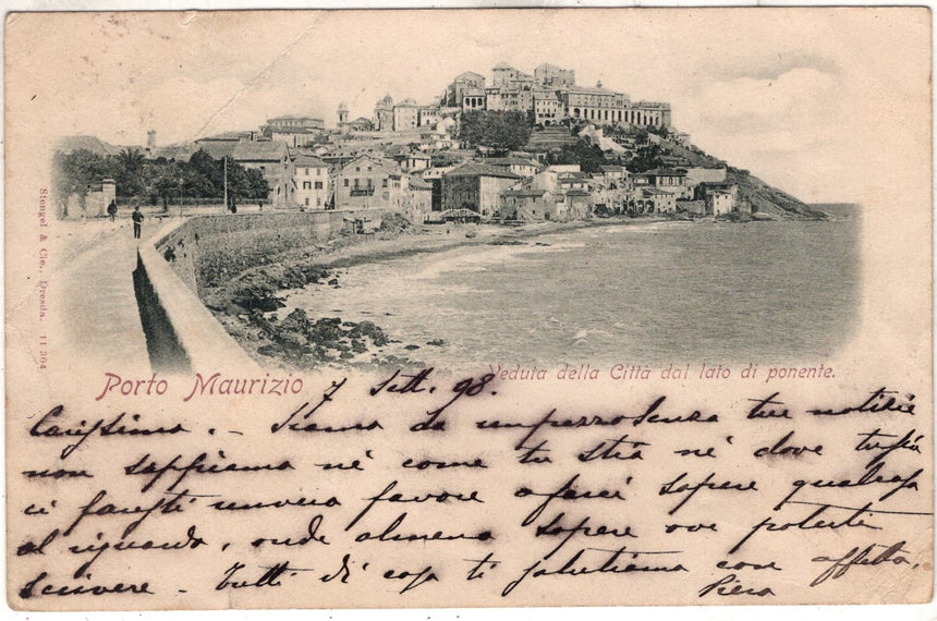 Cartolina antica Porto Maurizio panorama Imperia