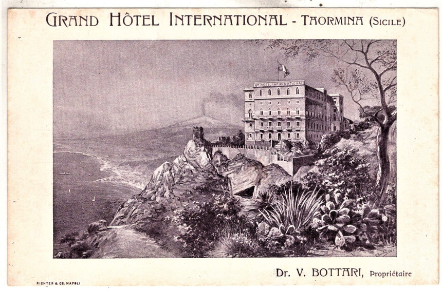 Cartolina antica Taormina Hotel international