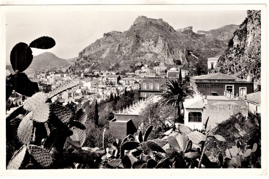 Cartolina antica Taormina panorama