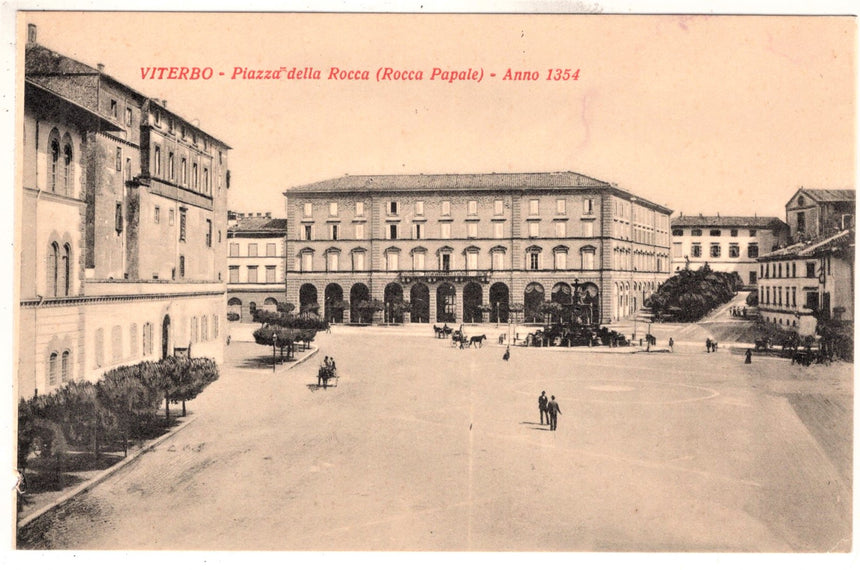 Cartolina antica Viterbo piazza della Rocca