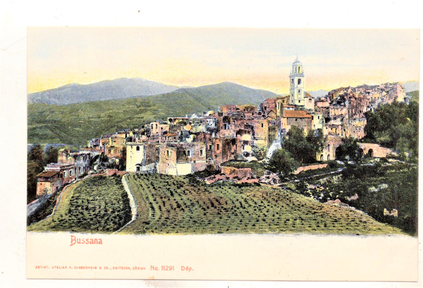 Cartolina antica Bussana panorama Imperia