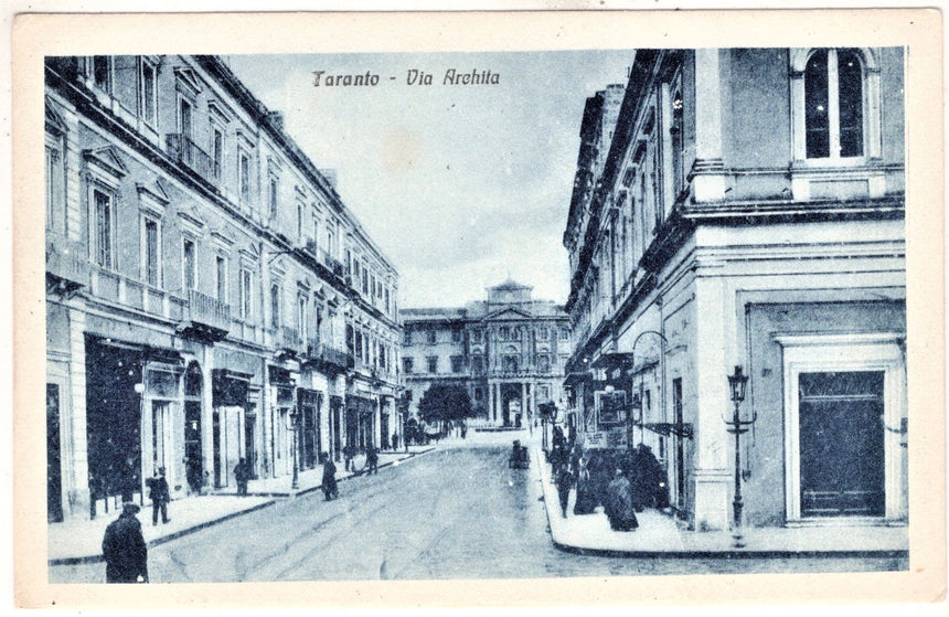 Cartolina antica Taranto via Archita