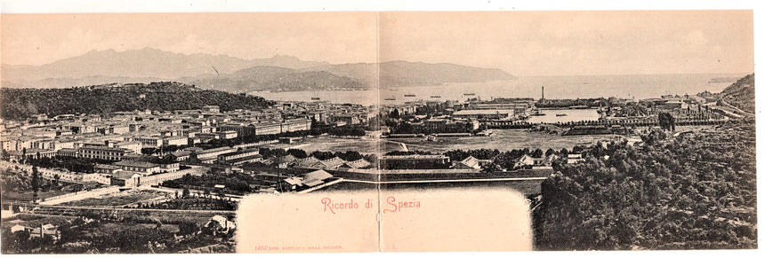 Cartolina antica Ricordo di Spezia doppia