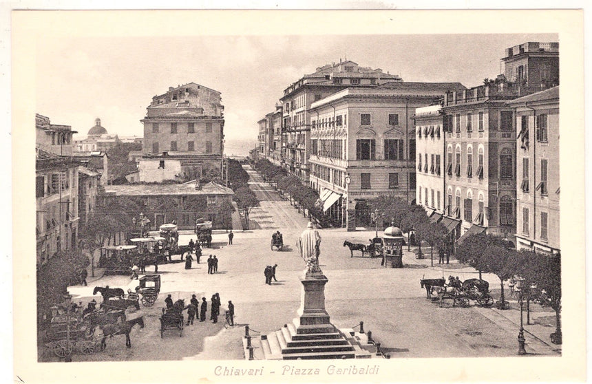 Cartolina antica Chiavari piazza Garibaldi