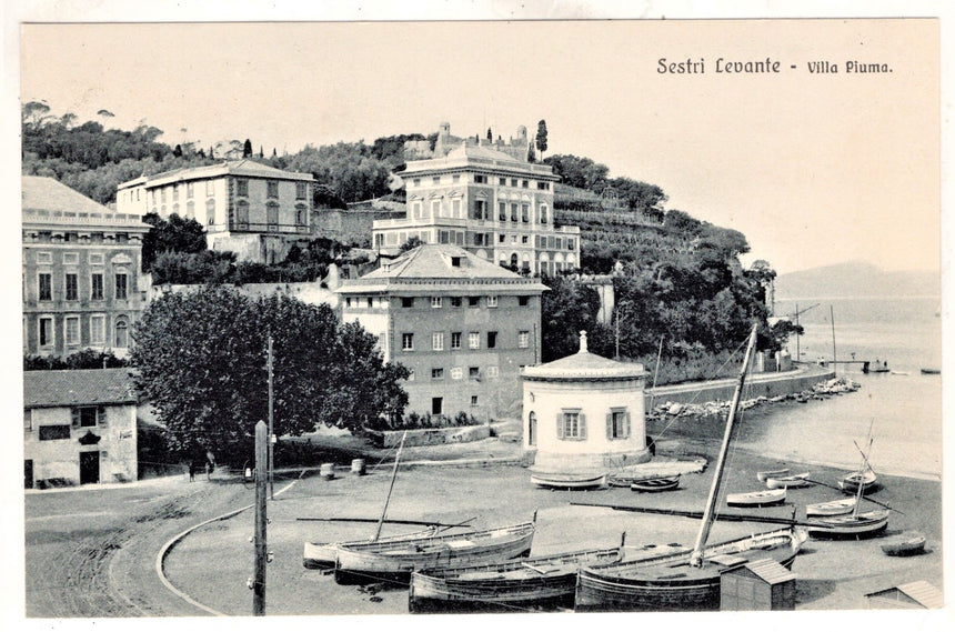 Cartolina antica Sestri Levante villa Piuma Genova