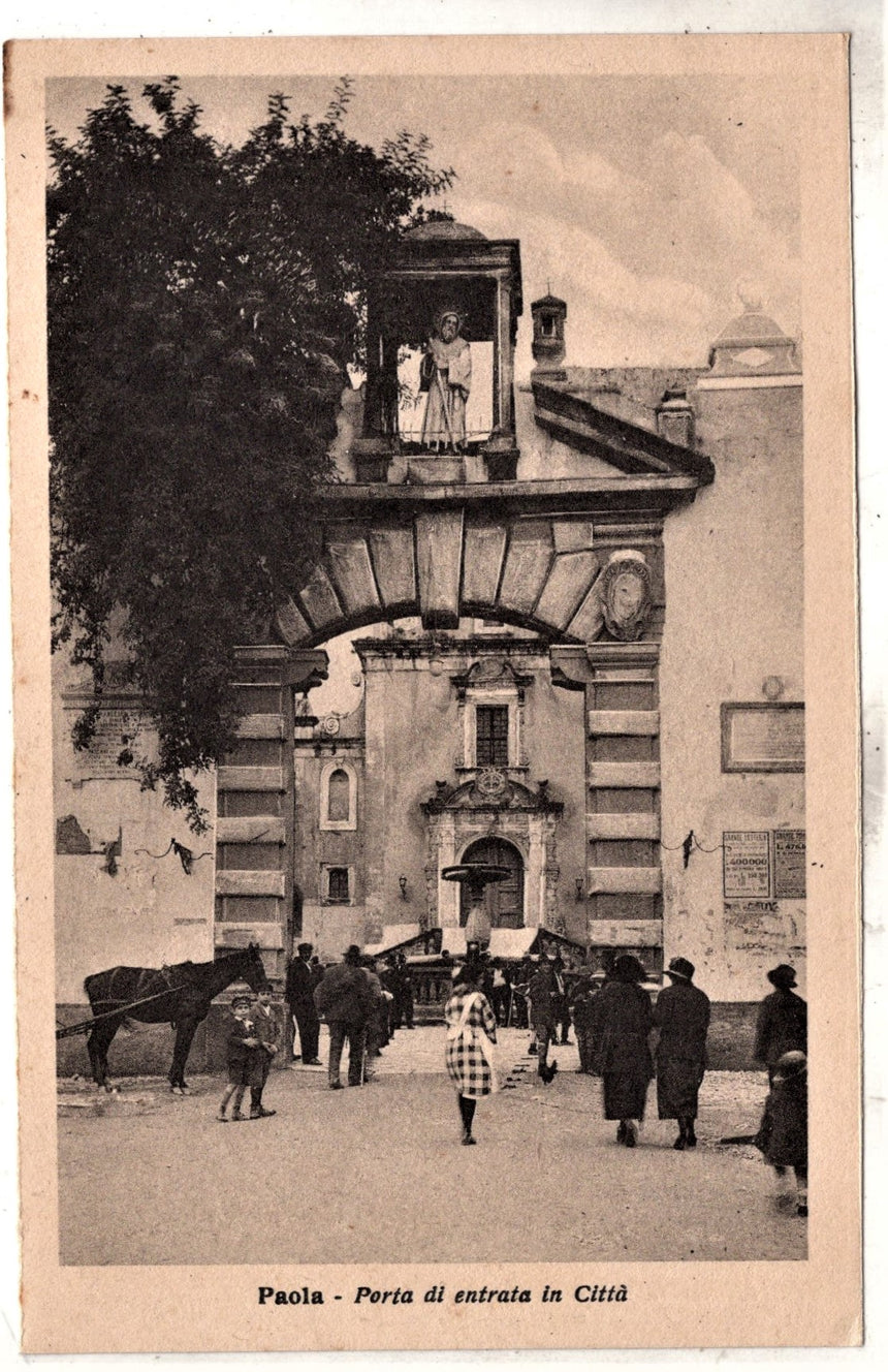 Cartolina antica Paola porta entrata alla citta manca il terzo foglio per indirizzo