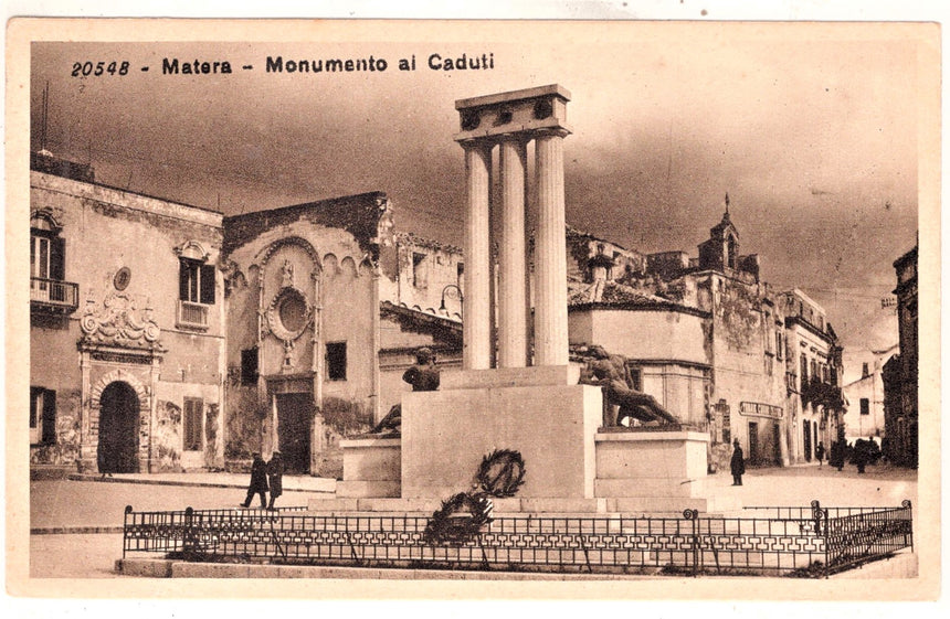 Cartolina antica Matera monumento ai Caduti