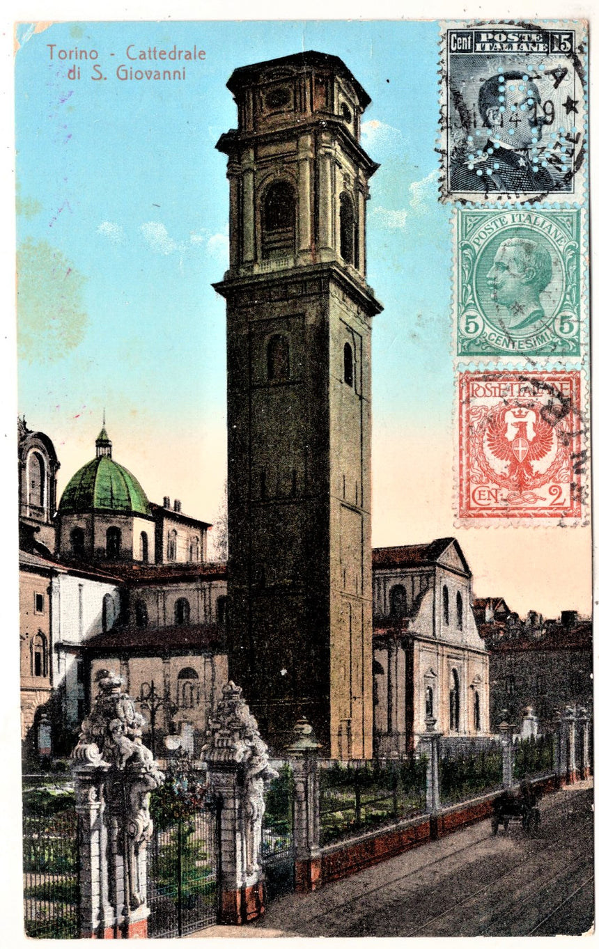 Cartolina antica Torino cattedrale di San Giovanni