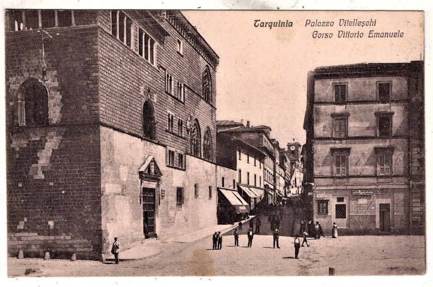 Cartolina antica Tarquinia palazzo Vitelleschi