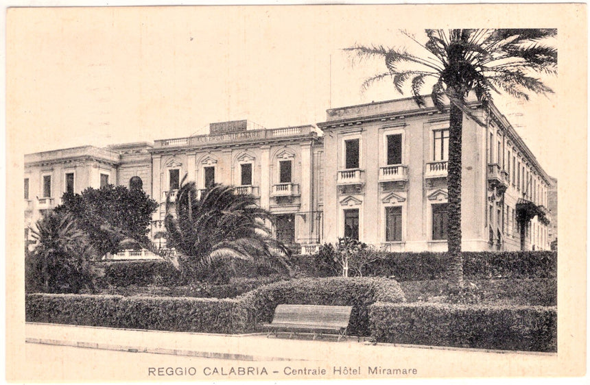 Cartolina antica Reggio Calabria centrale hotel Miramare