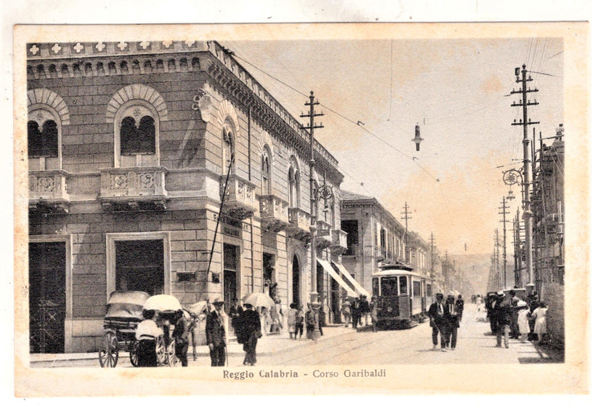 Cartolina antica Reggio Calabria corso Garibaldi