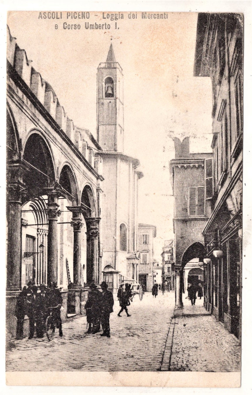 Cartolina antica Ascoli Piceno corso Umberto I