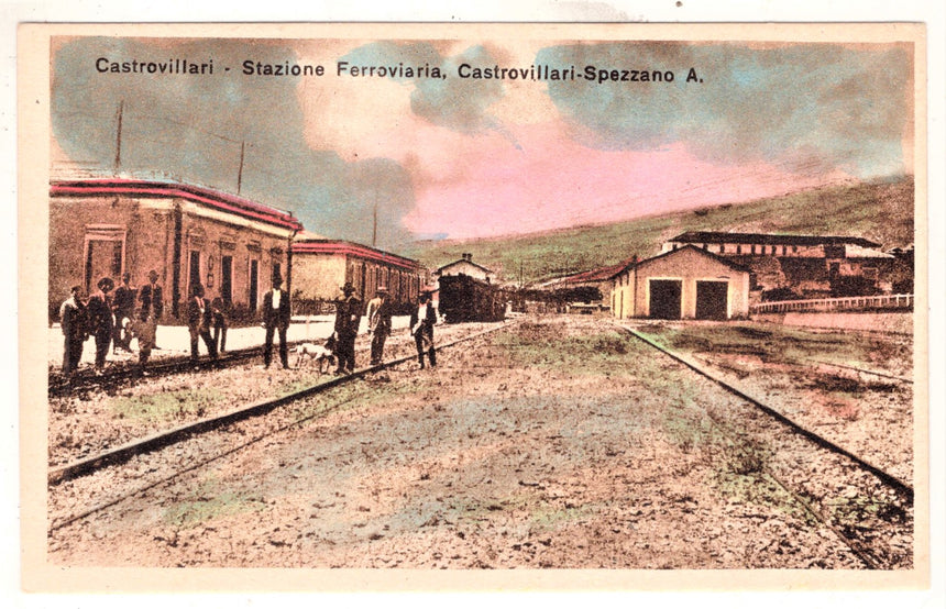 Cartolina antica Castrovillari la stazione ferroviaria