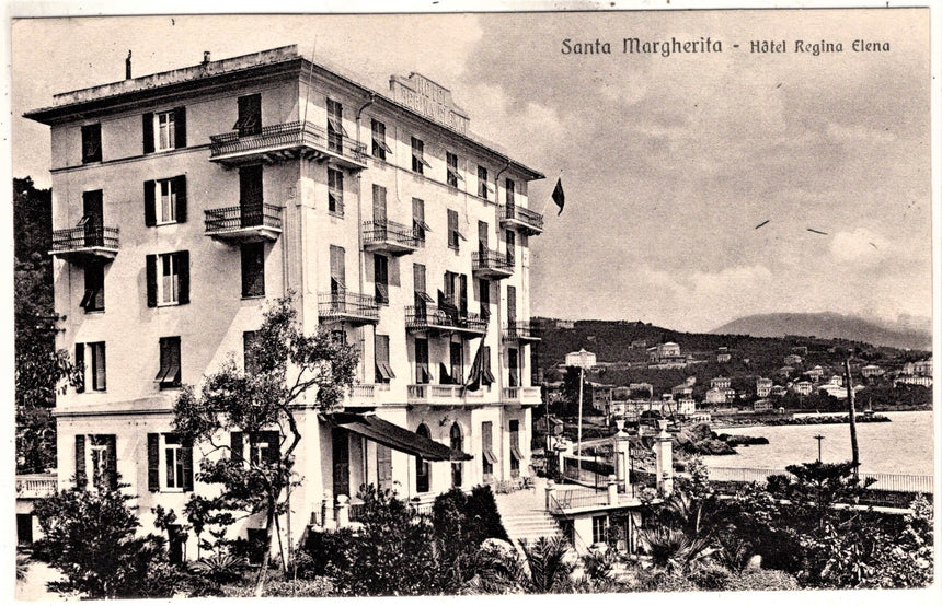 Cartolina antica Santa Margherita Ligure hotel Regina Elena Genova