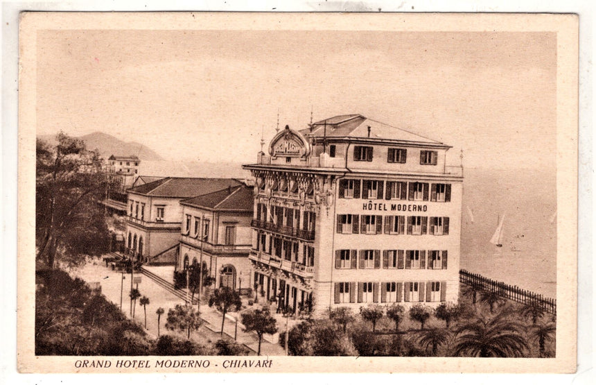 Cartolina antica Chiavari grand Hotel Moderno