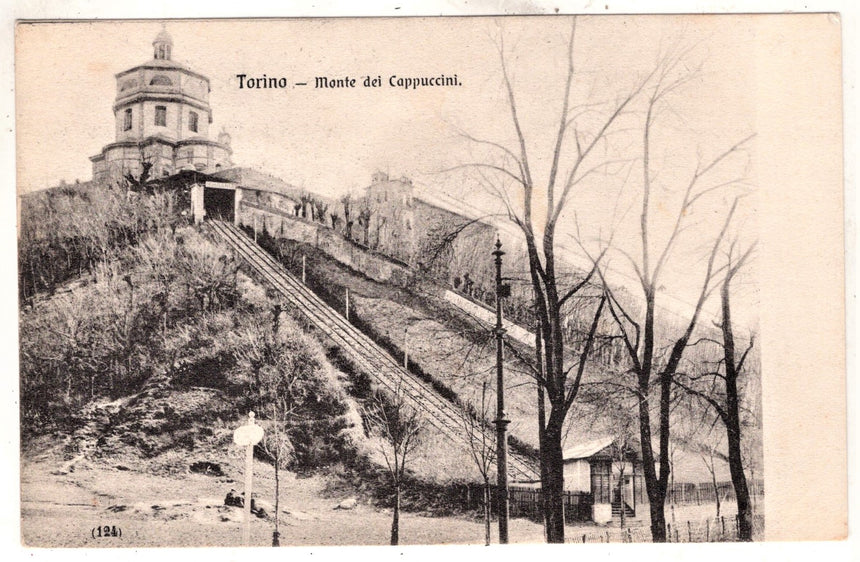 Cartolina antica Torino monte dei Cappuccini