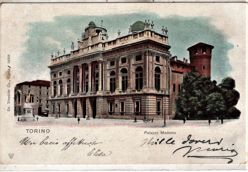 Cartolina antica Torino palazzo Madama