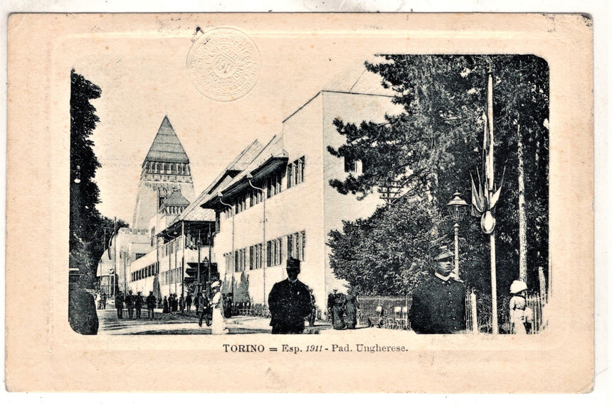 Cartolina antica Torino esposizione 1911 padiglione Ungherese