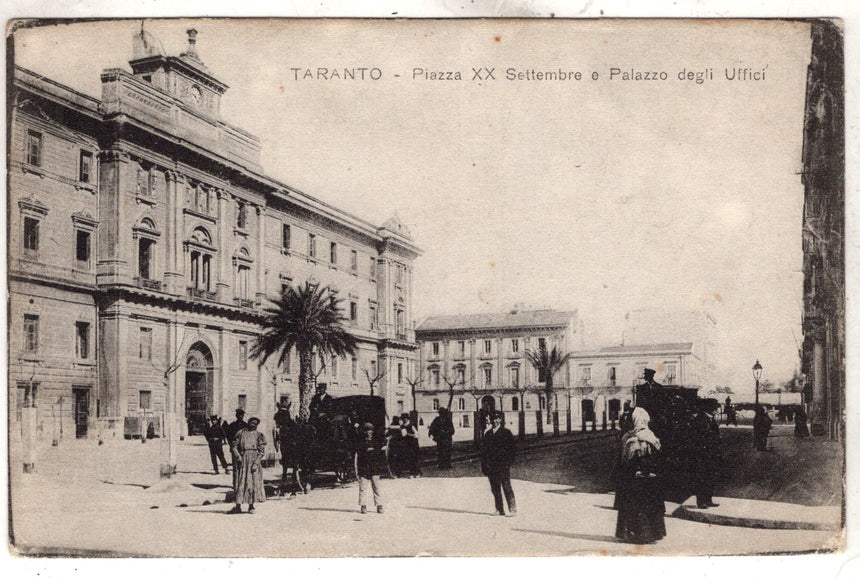 Cartolina antica Taranto piazza xx settembre