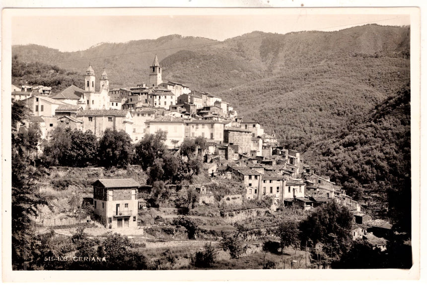 Cartolina antica Ceriana panorama Imperia