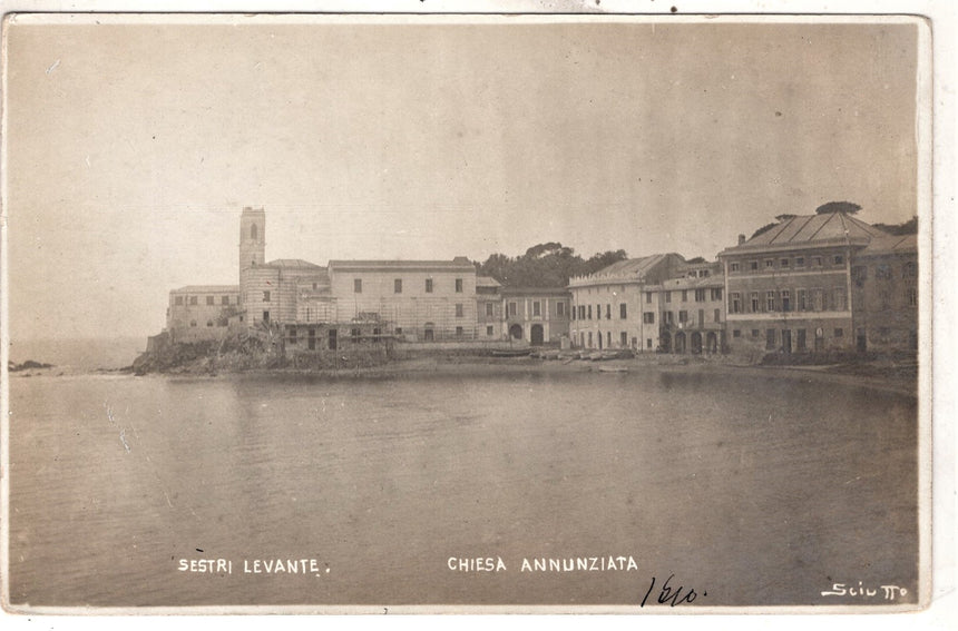 Cartolina antica Sestri Levante chiesa Annunziata