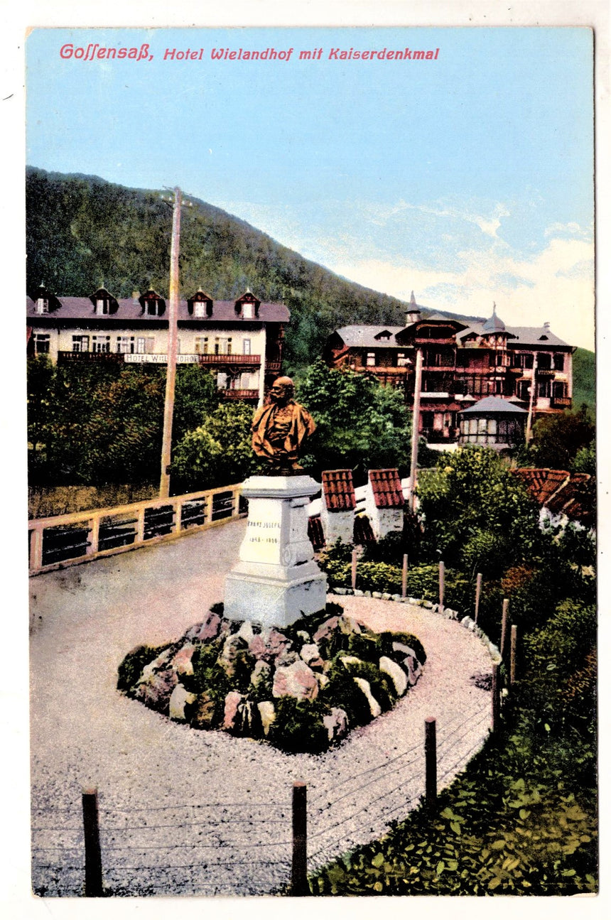 Gossensass Colle Isarco hotel Wielandhof mit Kaiserdenkmal