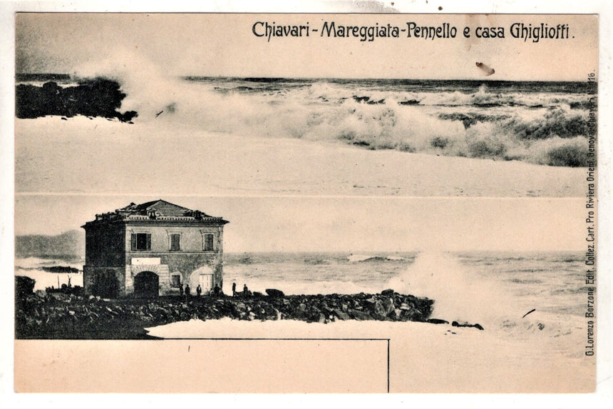 Chiavari mareggiata Pennello e casa Ghigliotti