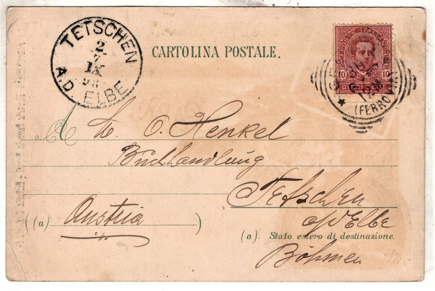 Capri  ricordo del 1898 sped a Tetschen Austria