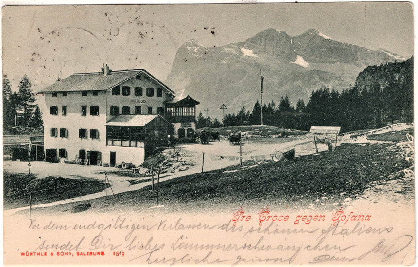 Sudtirol Alto Adige  Dolomiten albergo tre Croci con monte Tofano sped.in Austria